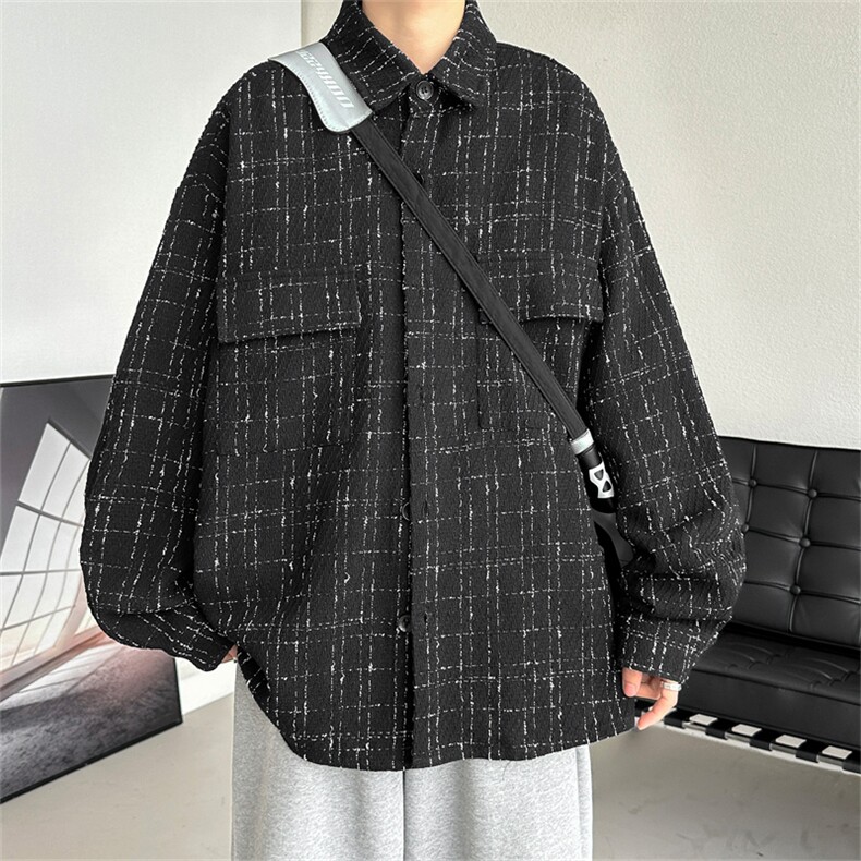 C8012/P50春装现货小香风工装衬衣男女衬衫潮外套上衣,男装衬衫,电商A141
