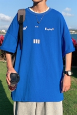 1YYDS/EMO字母图案港风情侣大码M-5XL风短袖男DT7643P25控38，男装T恤，星座226-2