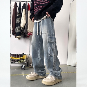 N102-P68   重工设计牛仔裤男女同款休闲水洗牛仔裤图片