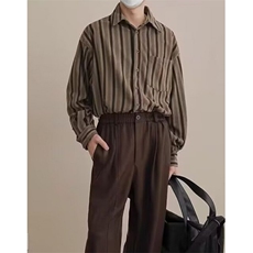 条纹衬衫男春季韩系宽松潮流设计感扎染长袖衬衣外套C3037，男装衬衫，星座1116A（原606A-3）