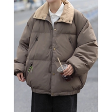 翻领工装加厚冬保暖面包棉服外套男女情侣装高级感棉衣TTM56P76，男装棉衣，星座1013-5