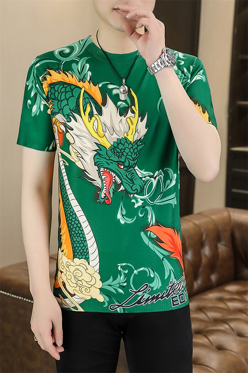 男士短袖t恤时尚休闲夏天宽松2023夏季新款青年打底衫上衣服体恤,男装T恤,电商B212（原钱塘6029）