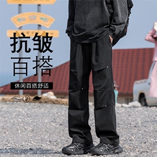 工装裤男生美式高街垂感男士纯棉宽松休闲裤JRK730-特批-38，男装工装外套，星座718-1
