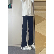 【有货】KZA21CC-P48毛边弯刀牛仔裤男修身直筒微喇裤子，男装牛仔裤，星座1007（原301D）