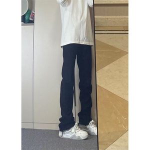 【有货】KZA21CC-P48 毛边弯刀牛仔裤男修身直筒微喇裤子图片