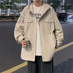 港风连帽工装夹克男上衣外套JK762P80,黑皮裙怎么搭配上衣图片
