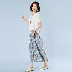 2023新品套装文艺休闲麻棉套装884款，女装套装/套裙，秋牧寒烟