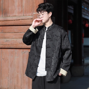 新中式新款2025小外套开衫长袖衬衫提花翻袖A021-KS513-P85控108图片