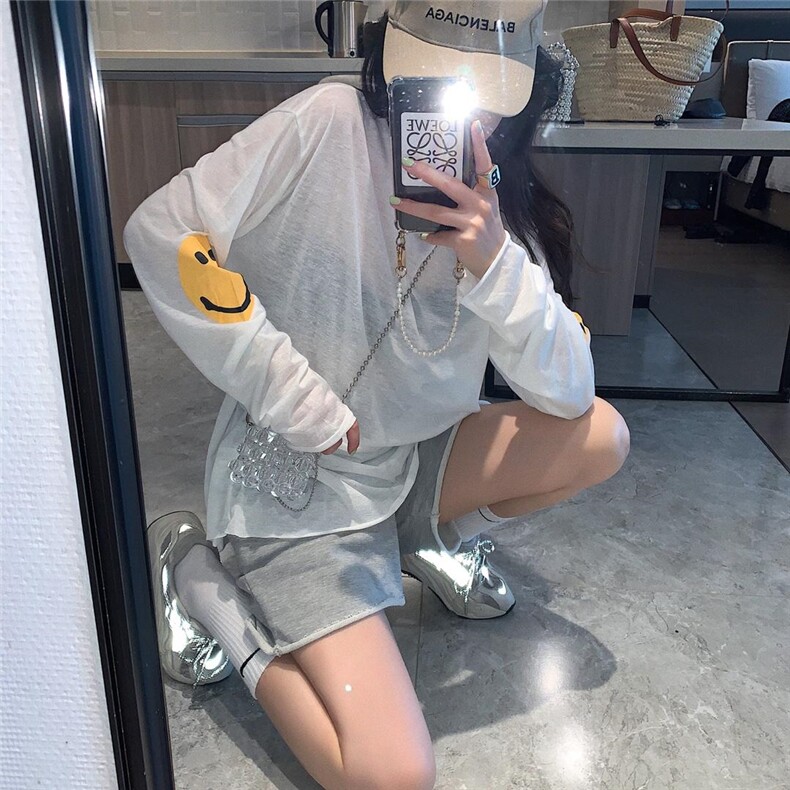 笑脸防晒罩衫，女装，XTZ style