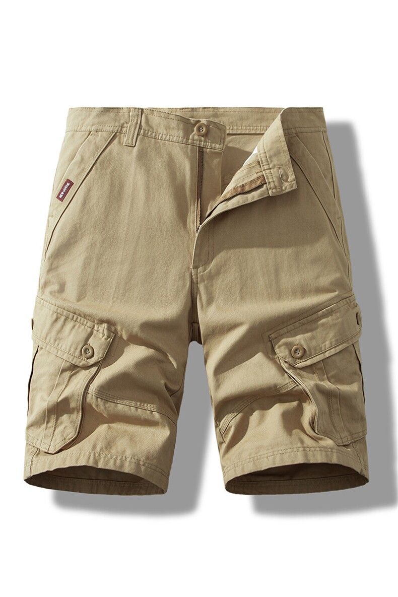 夏季新款纯色工装五分裤子薄款男士青年宽松百搭纯棉水洗休闲短裤,男装休闲裤,星座1706
