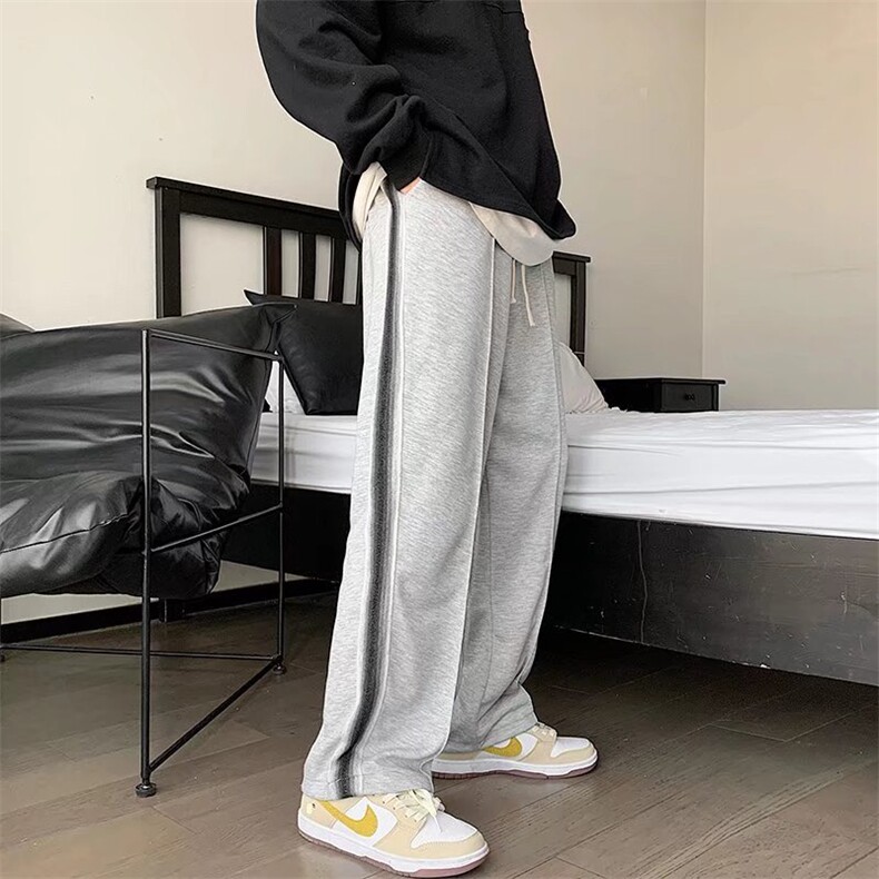 男春秋季高街中性风织带撞色休闲裤K111P32