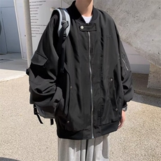 2023春秋痞帅外套男ins高街潮牌港风潮流宽松夹克JK01055-P58，男装夹克，星座308B-1