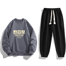 主推现货大码2025秋装新款男士印花卫衣卫裤套装TZ8187-P28，男装休闲裤，星座1816-2（原1210–2）