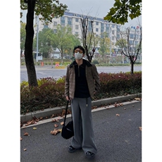 【有货】美式高级感千鸟格拼接撞色短款拉链夹克外套W9328LL-特70，男装夹克，星座1007（原301D）