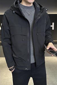 703-C12-P105 秋冬男士连帽防水大口袋 休闲棉衣夹克外套图片