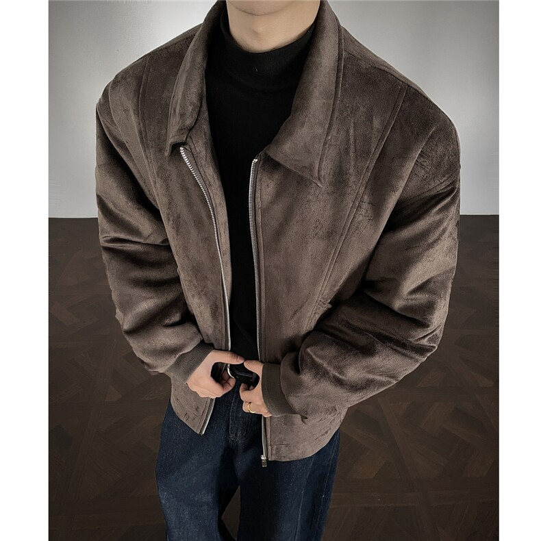结构设计美式冬季棉服复古麂皮绒短款宽松加棉外套986P118,男装棉衣,电商A458A