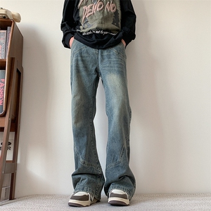 现货S-3XL 加大码美式高街直筒宽松牛仔裤 310A-2 BK308 P55 控78图片