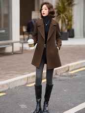 【羊毛】高档中长款西装领双面呢大衣女2026冬新款毛呢外套，女装双面呢大衣，衣之秀