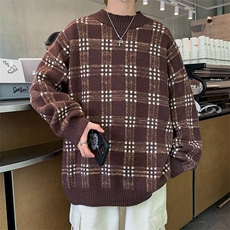 半高领毛衣男士春秋款日系慵懒风宽松套头针织衫潮牌百搭线衣外套，男装针织衫/毛衣，星座716-2