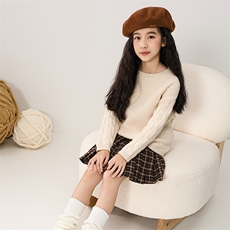 2024秋季新款纯色长袖圆领羊毛衫男女通用，童装毛衣，魁星羊绒