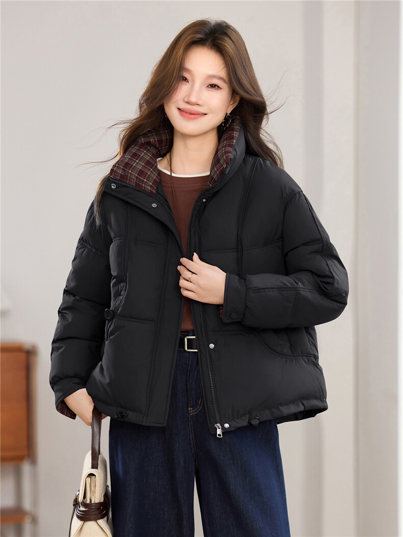 现货2025冬季新款休闲时尚无帽女士加厚加棉保暖棉服,女装棉衣/棉服,木子恋