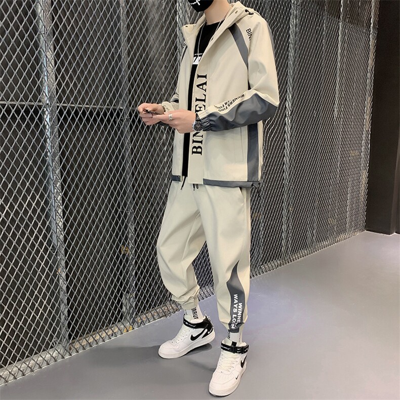 工装外套男装休闲运动套装男士夹克韩版潮流衣服D03/90,男装休闲套装,电商B226-2（原B217-2）