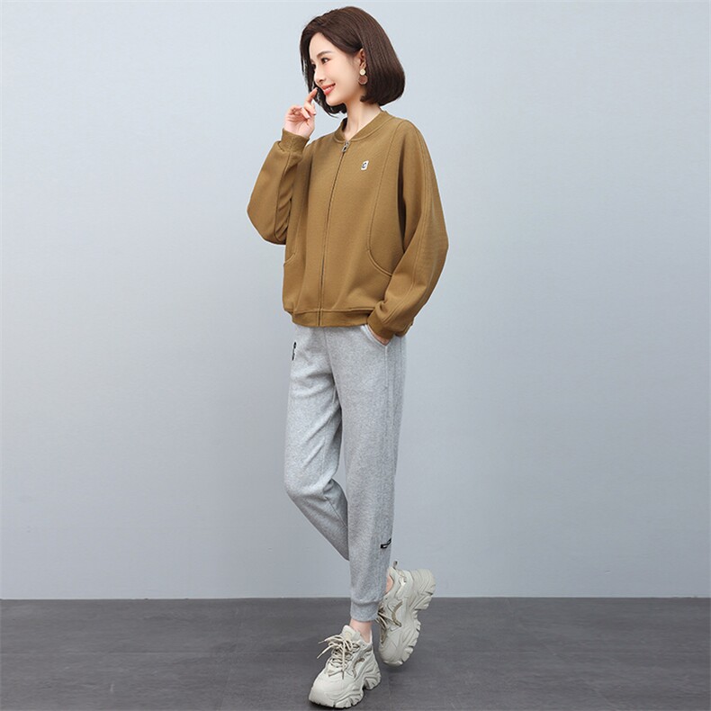 2024春秋季时尚简约大方气质优雅显瘦休闲潮流纯色两件套,女装套装/套裙,独衣靓