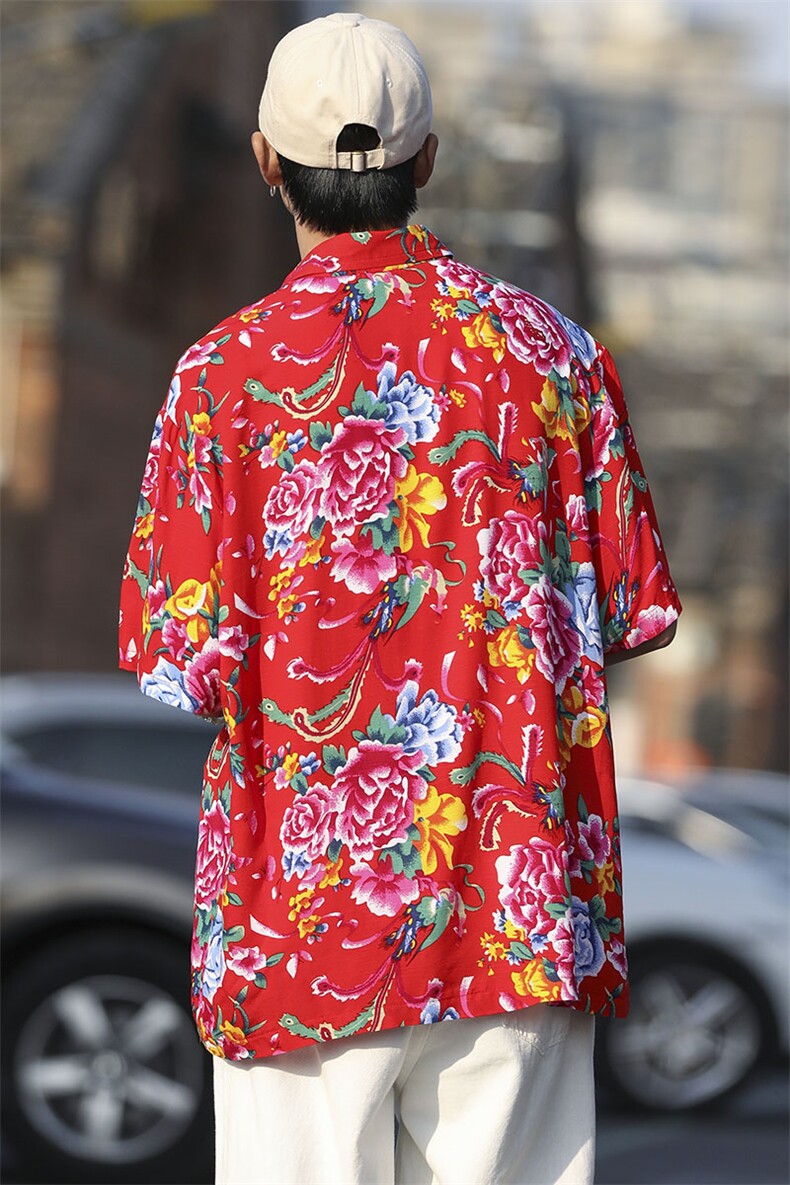 P01中性男女休闲大码花衣服polo衫宽松透气东北大花风团队服,男装Polo衫,星座115A(原星座507）