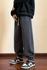 冬季欧棉绒羊羔毛束脚休闲裤M~5XLXZ604-KG54-P65控78，男装休闲裤，星座604