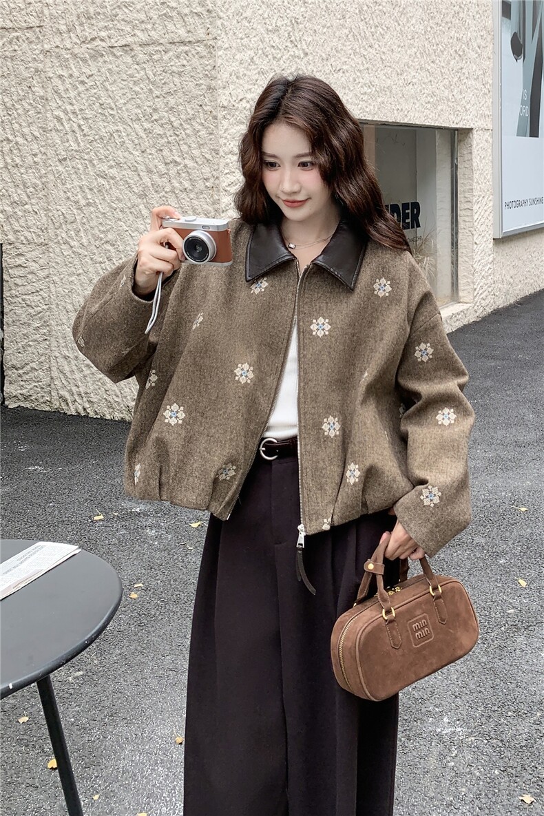 现货美拉德复古刺绣毛呢外套2C2369001P185K285,女装毛呢外套,2C236