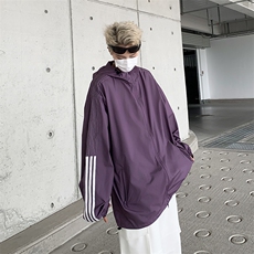 连帽时尚防晒服男夏季新款条纹设计感高街百搭青少年休闲长袖外套，男装防晒衣，星座410-7