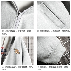 KS21132-P38连帽开衫卫衣男运动外套大码班服网格挂拍，男装卫衣，电商A040A