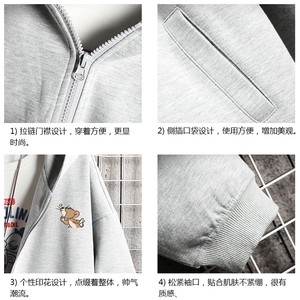 KS21132-P38连帽开衫卫衣男运动外套大码班服 网格挂拍图片