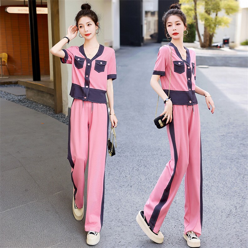 时尚休闲两件套女装套装显瘦百搭夏季新品,女装套装/套裙,艾尚靓装