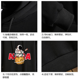 纯棉连帽卫衣男大码运动帽衫宽松薄 砖墙WY2289-P35图片