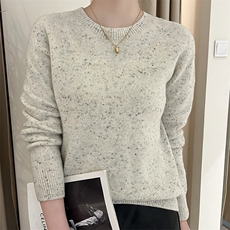 2025春秋新款羊绒衫女100山羊绒简约纯色套头上衣宽松加厚针织衫，女装羊毛衫，臻纶羊绒