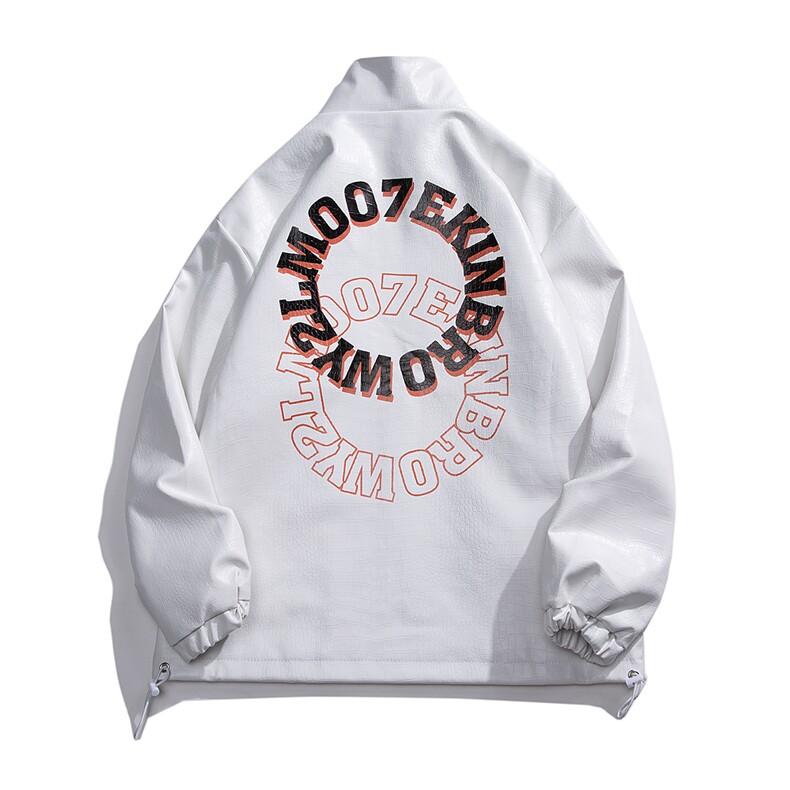 1白底平铺鳄鱼纹皮衣女外套男大码潮美式皮衣男JK7815P90控128，男装皮衣，星座226-2