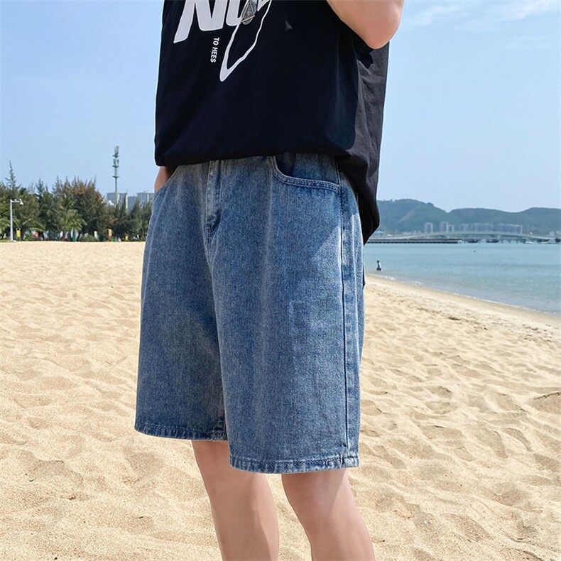 21夏季港风牛仔短裤男中性风五分牛仔裤子男DS-C407-506-P40图片