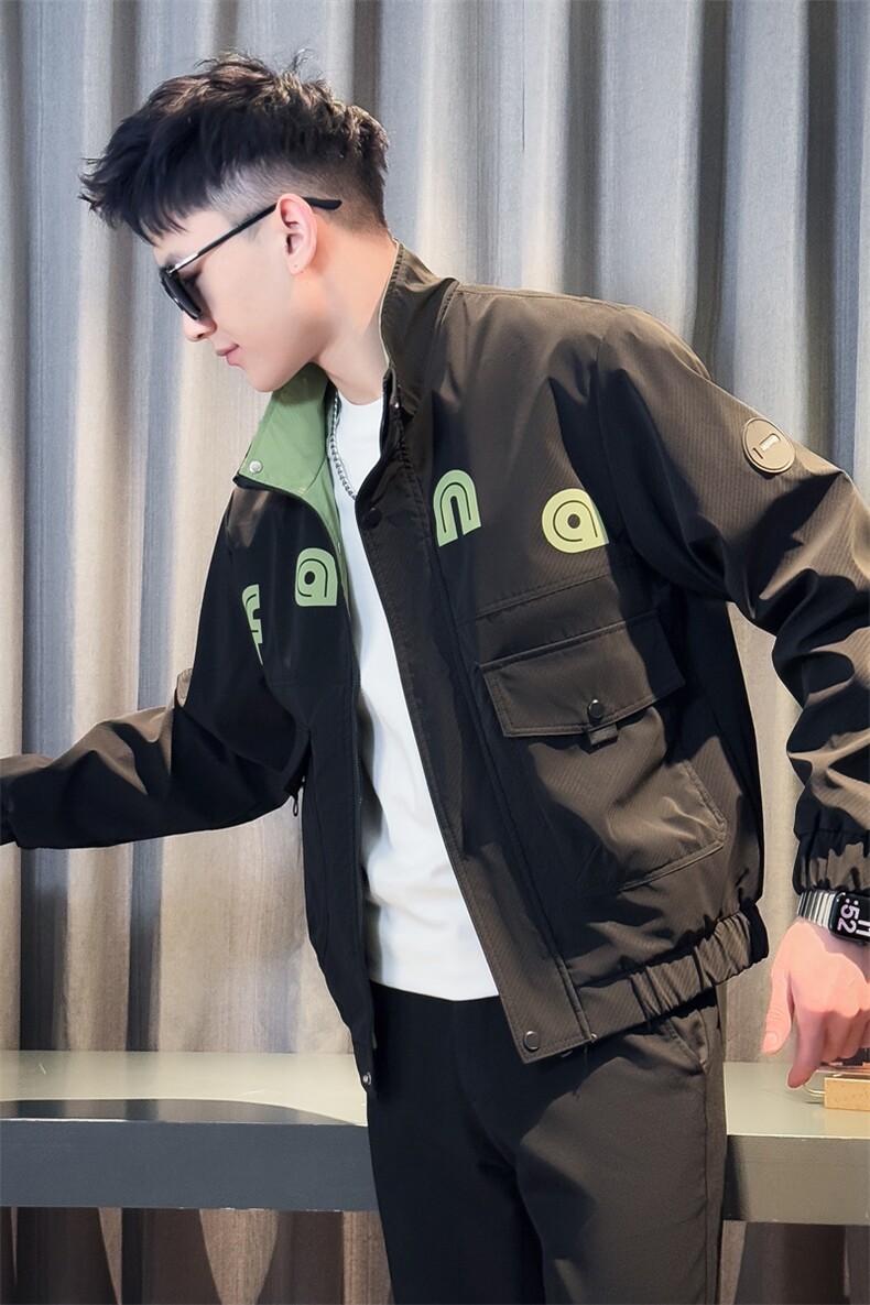 9905-P98控138秋季新款社会小伙潮店主风夹克男,男装夹克,电商D327