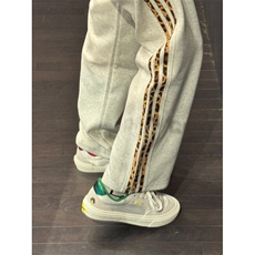 【有货】JRK83CC-特P45加绒豹纹三条杠裤子男加厚条纹卫裤，男装休闲裤，星座1007（原301D）