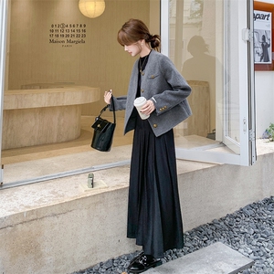 新款现货尼料短外套裙子套装612-P200-K278外套P170-K238图片