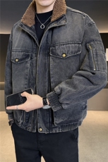 羊羔毛牛仔外套男2025冬款加绒加厚保暖夹克男上衣B317/J618/P175，男装工装外套，电商B317