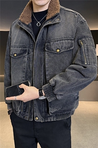 羊羔毛牛仔外套男2025冬款加绒加厚保暖夹克男上衣B317/J618/P175图片