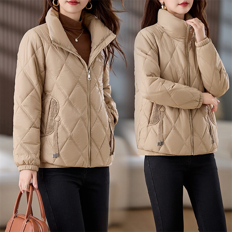 加厚保暖短款羽绒棉服女冬季2024新款小个子简约休闲立领棉衣外套,女装棉衣/棉服,涵亦佰惠