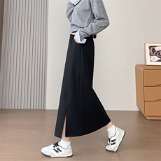 冬季半身裙2025新款高级感包臀一步裙直筒加绒加厚长款卫裙，女装半身裙，云美莎专业女裤-全店现货