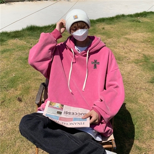 加绒新款港风宽松连帽套头卫衣X5675-常规P70控88-加绒P80控98图片