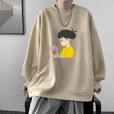 麂皮绒卫衣男大码重磅长袖t恤男JW81200-P35，男装卫衣，电商A040