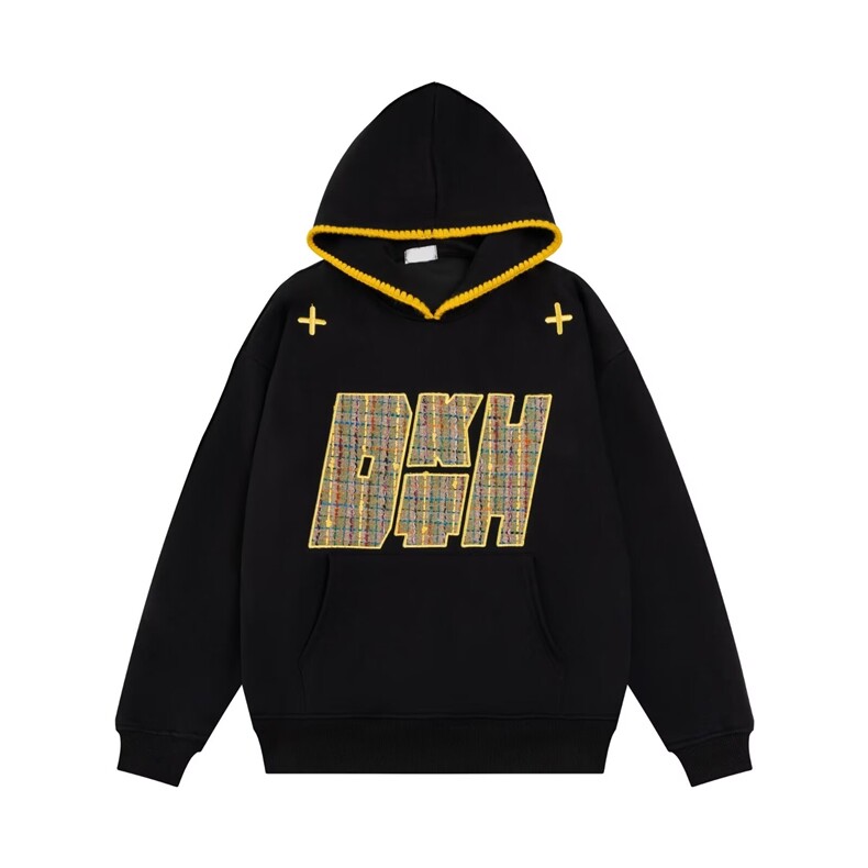 百搭慵懒美式复古刺绣连帽卫衣男女宽松情侣秋冬季帽衫WYE302P53，男装卫衣，星座1013-5