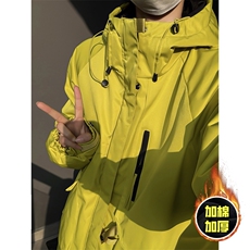 现货5W件冬季三防美式boxy解构连帽雪山冲锋衣棉衣男女棉服厚外套，男装夹克，电商A443