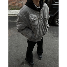 （现货）机能口袋灰色bomber棉服，男装棉衣，星座807